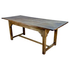 Early 19th Century French Elm Farmhouse Kitchen Refectory Dining Table