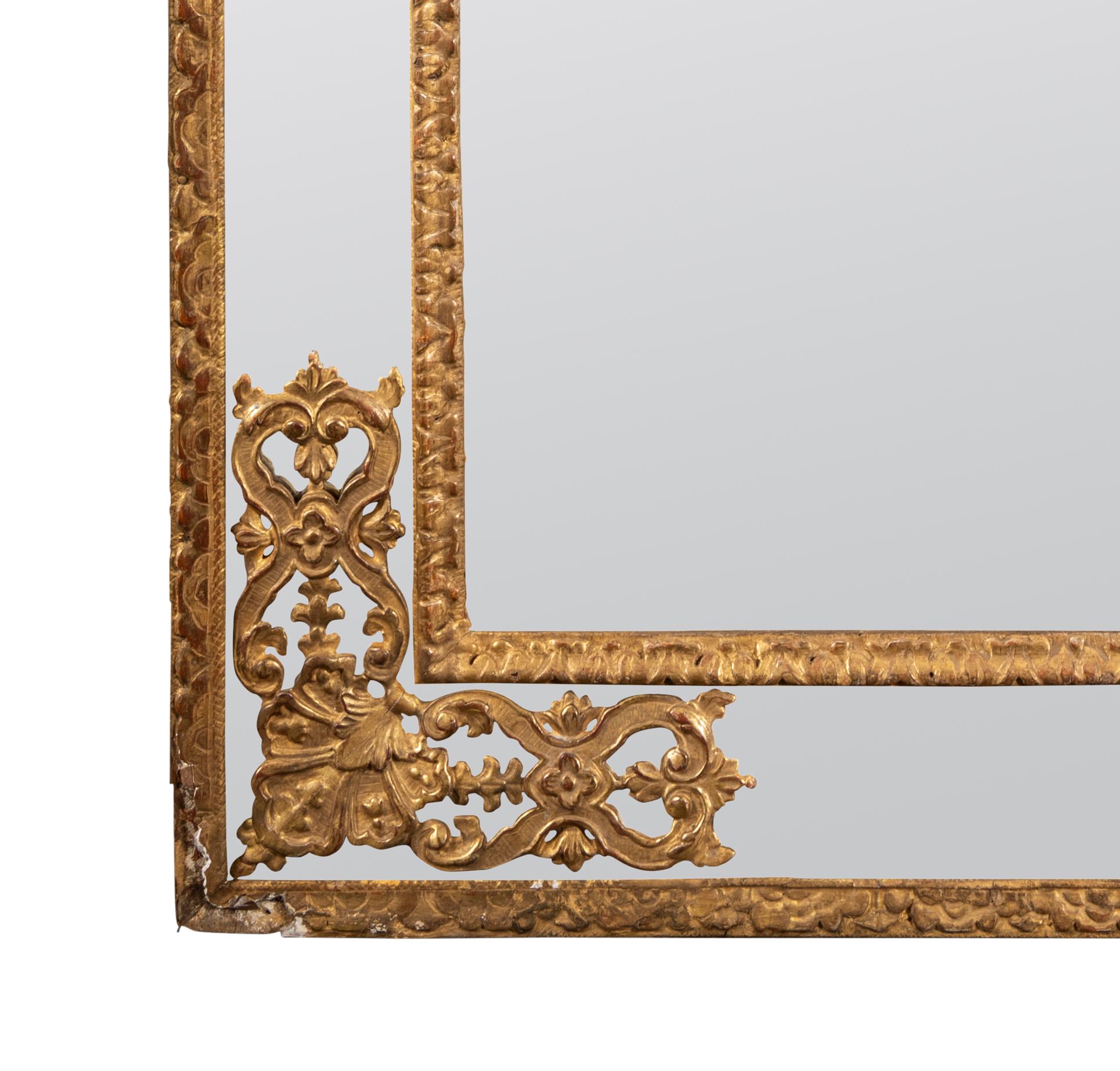 Carved An Early 19th Century French Gilt Louis XV Style Mirror For Sale