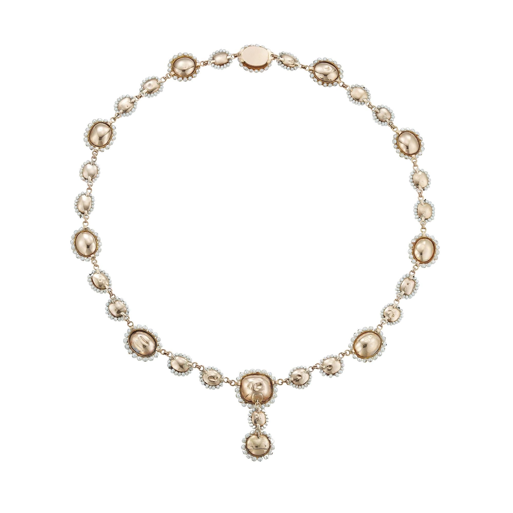 Early 19th Century French Rock Crystal and Pearl Necklace In Good Condition In London, GB