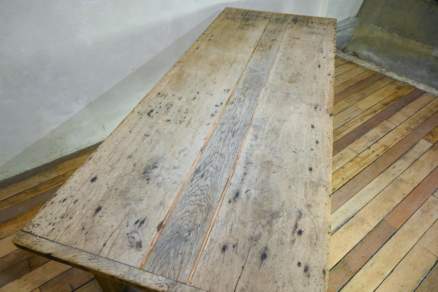 Early 19th Century French Sycamore & Oak Refectory Farmhouse Table For Sale 7