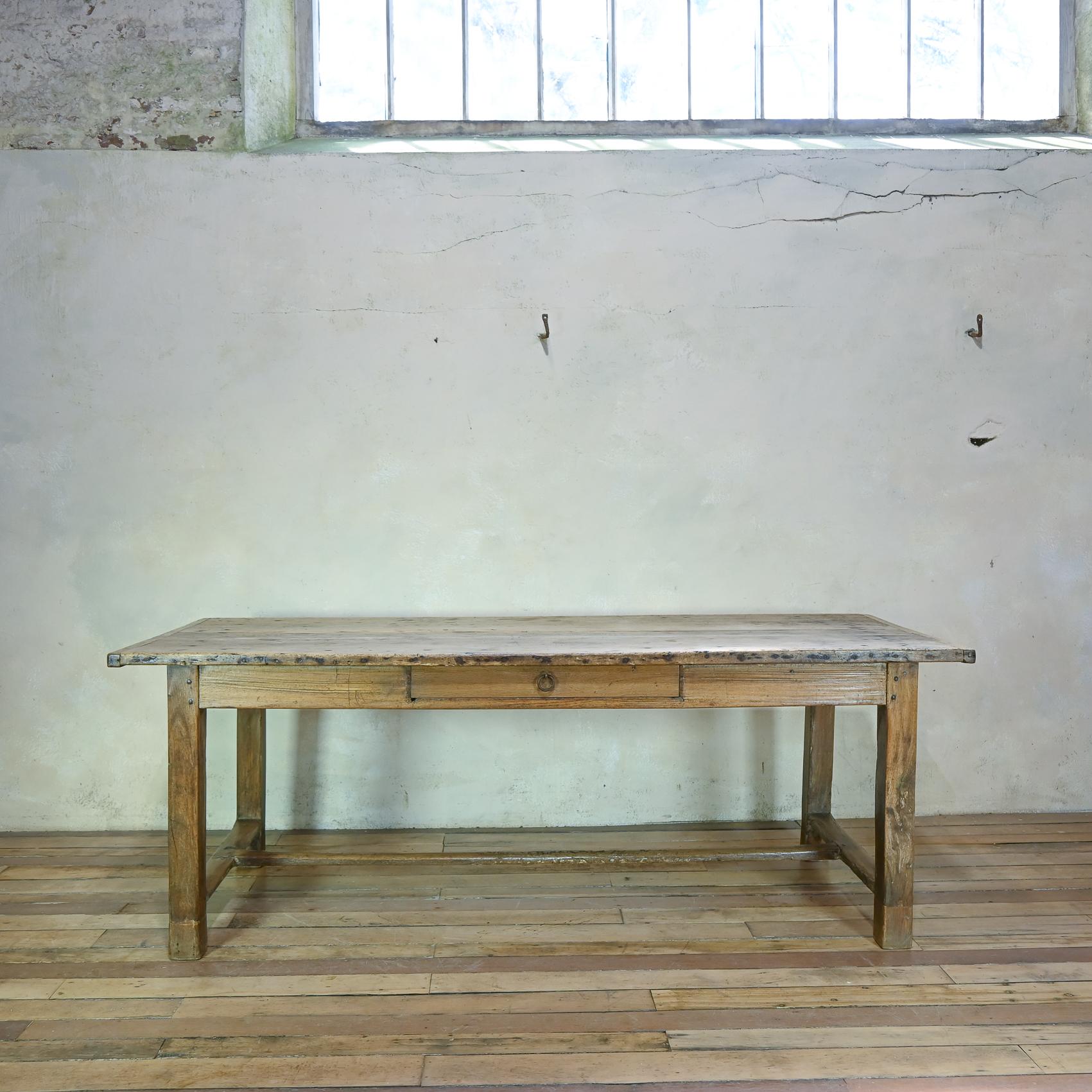 Early 19th Century French Sycamore & Oak Refectory Farmhouse Table For Sale 9