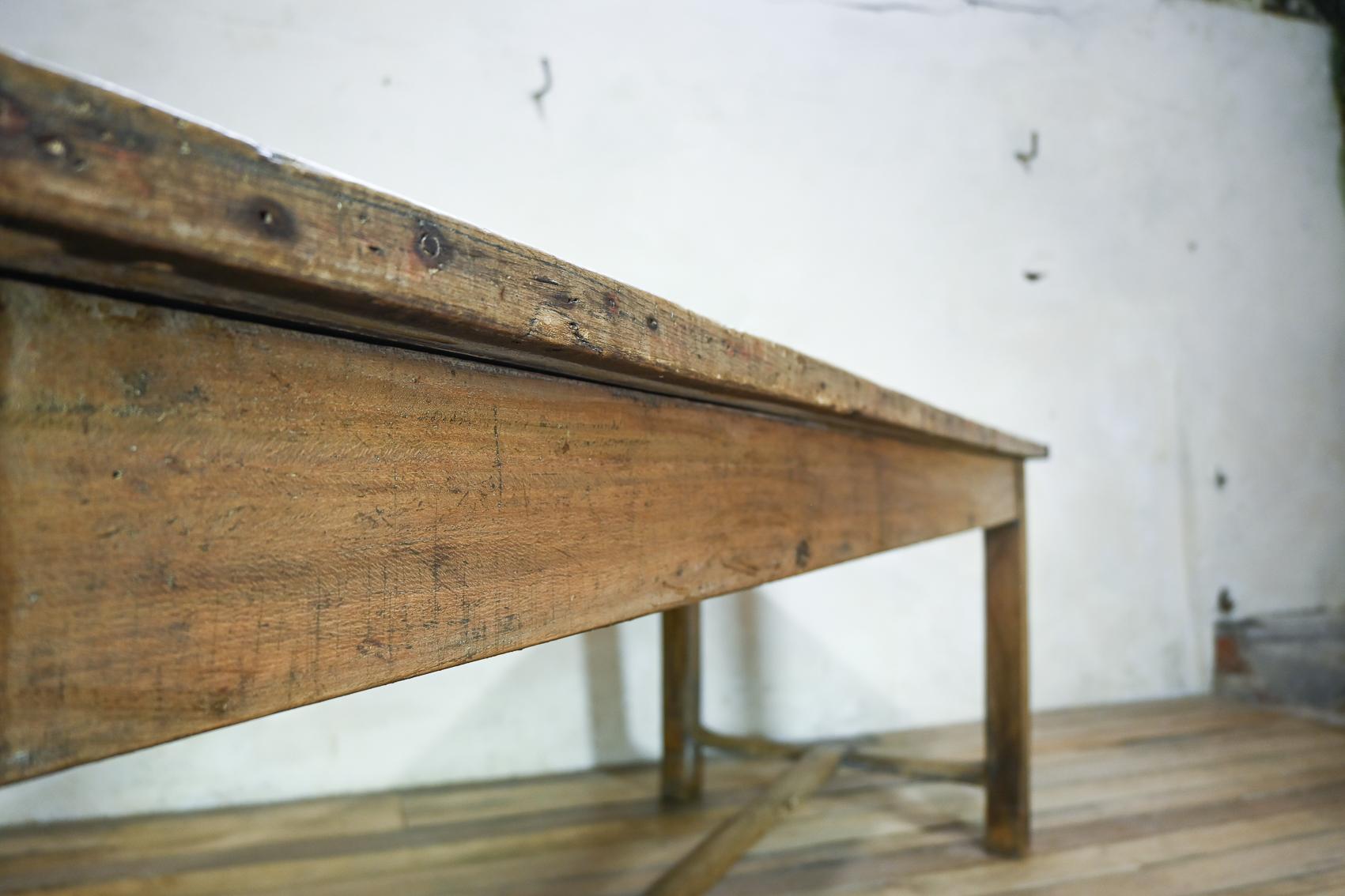 Early 19th Century French Sycamore & Oak Refectory Farmhouse Table For Sale 11