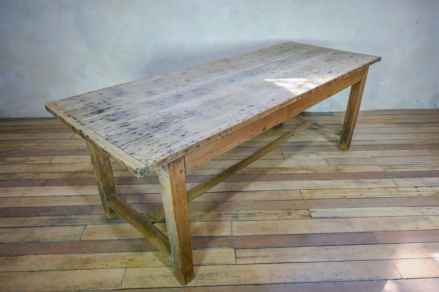 Early 19th Century French Sycamore & Oak Refectory Farmhouse Table For Sale 13