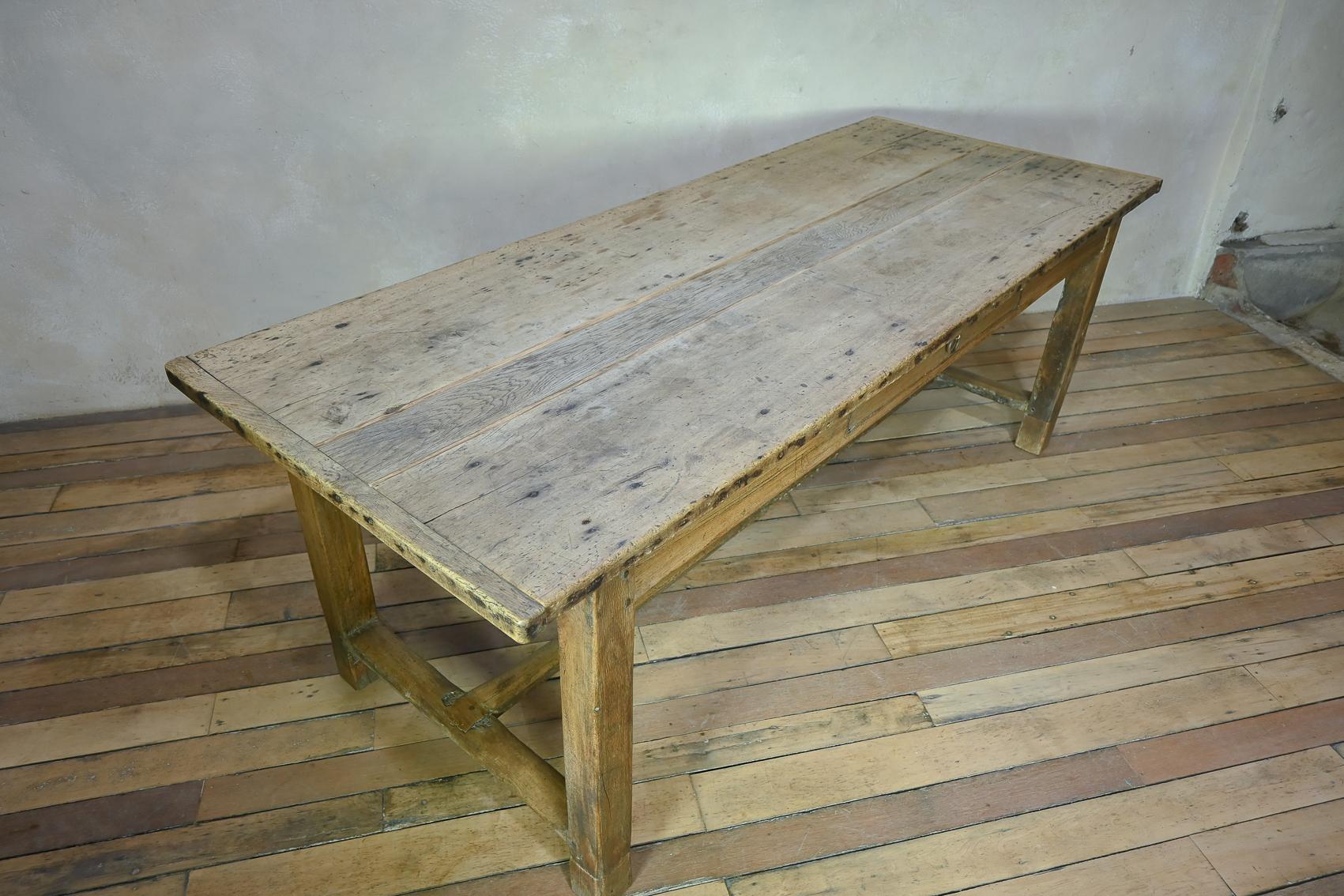 Early 19th Century French Sycamore & Oak Refectory Farmhouse Table For Sale 6