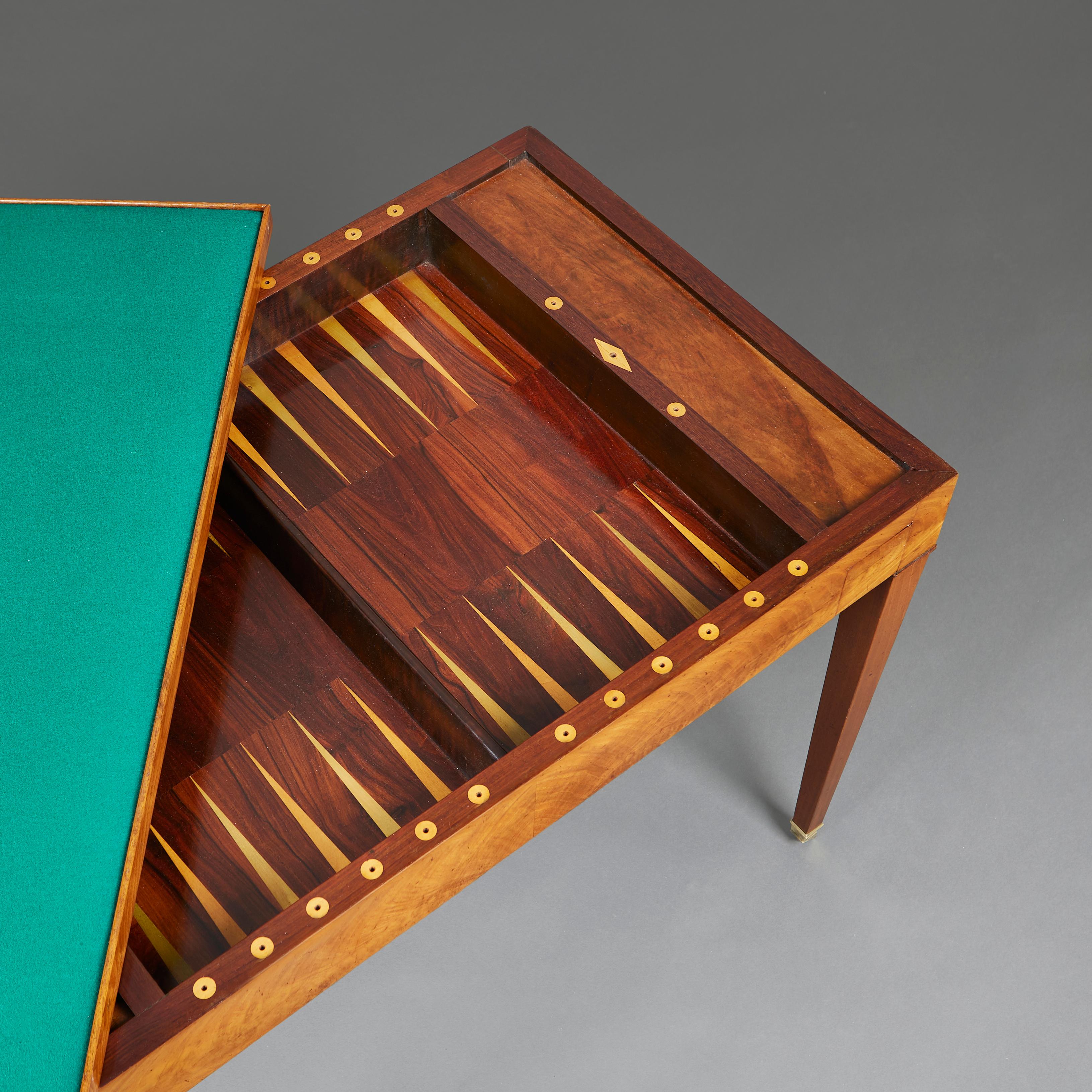 Mesa francesa Tric Trac de principios del siglo XIX para backgammon y cartas Francés en venta