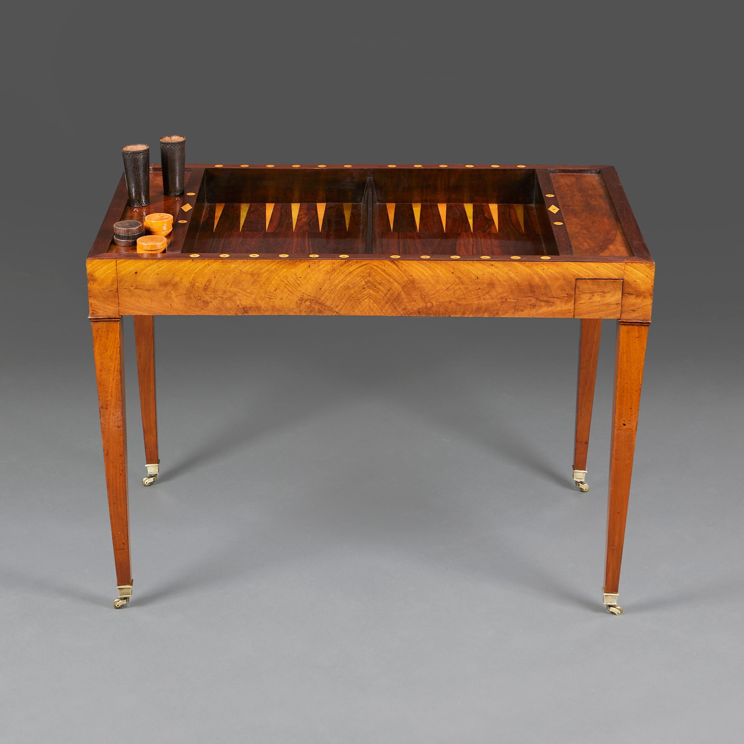 Mesa francesa Tric Trac de principios del siglo XIX para backgammon y cartas en Bueno estado para la venta en London, GB