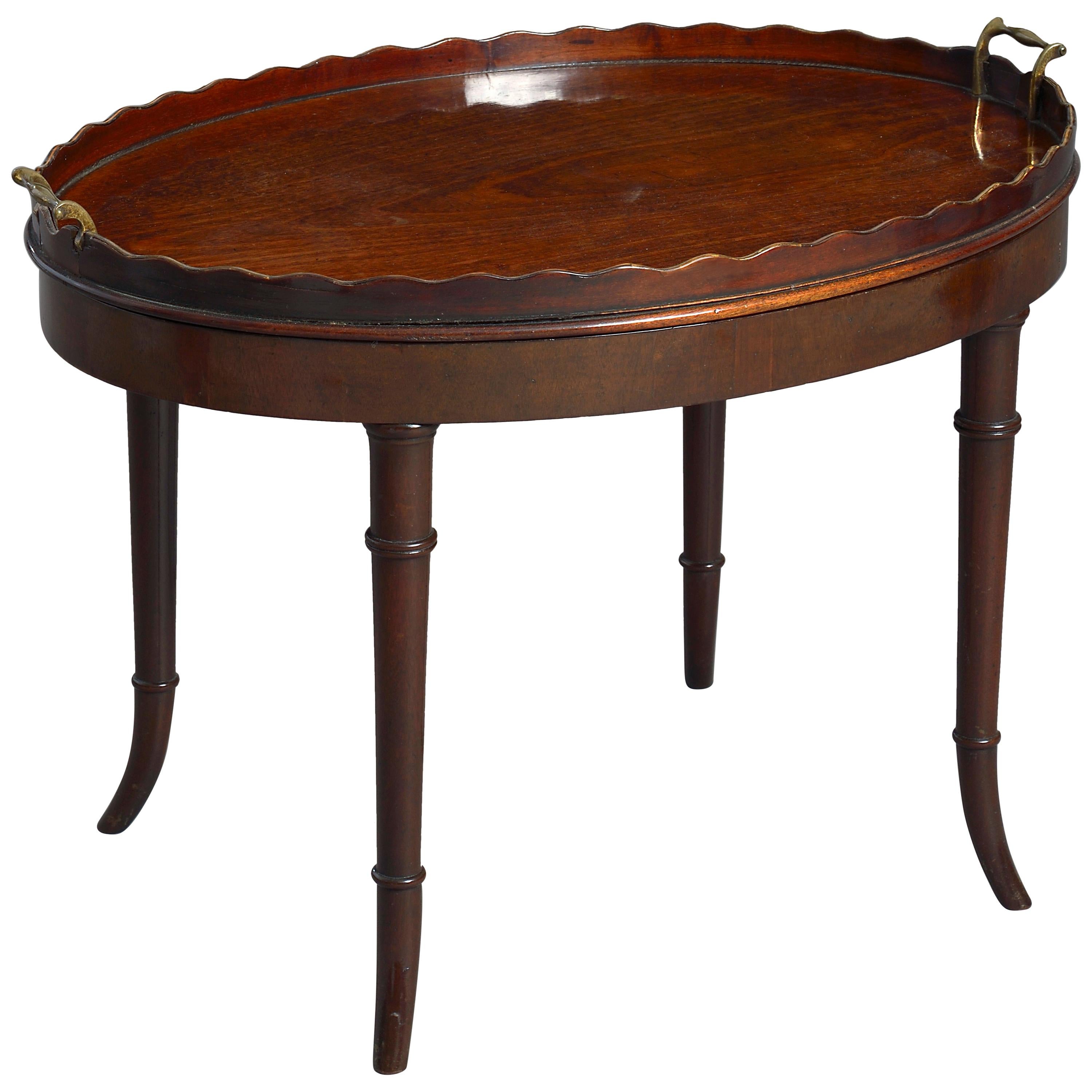 Early 19th Century George III Period Mahogany Tray as a Low Table