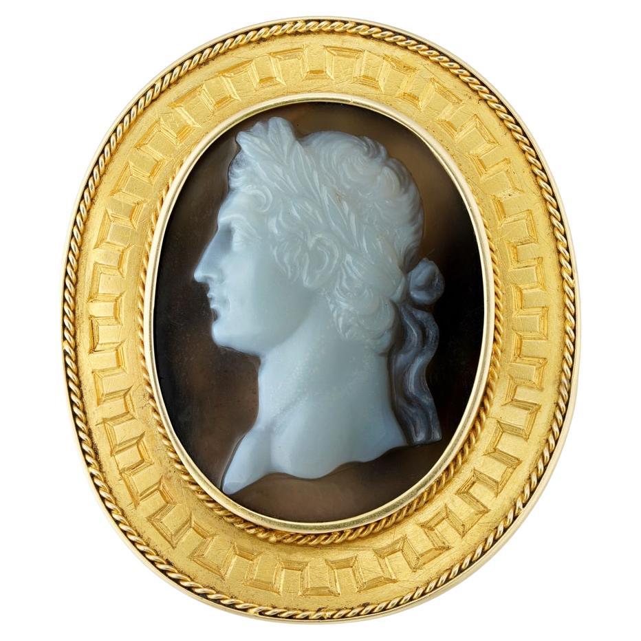 An Early 19th Century Hardstone Cameo Brooch Of An Emperor