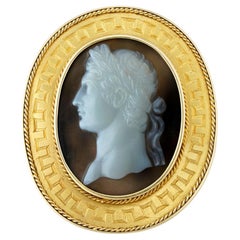 An Early 19th Century Hardstone Cameo Brooch Of An Emperor