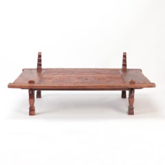 Early 19th Century Indonesian Coffee Table / Sewing Table Solid Teak