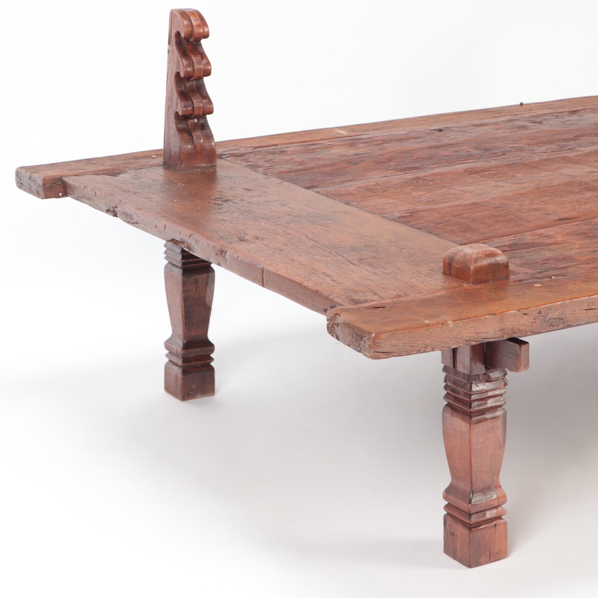 Asian Early 19th Century Indonesian Coffee Table / Sewing Table Solid Teak For Sale