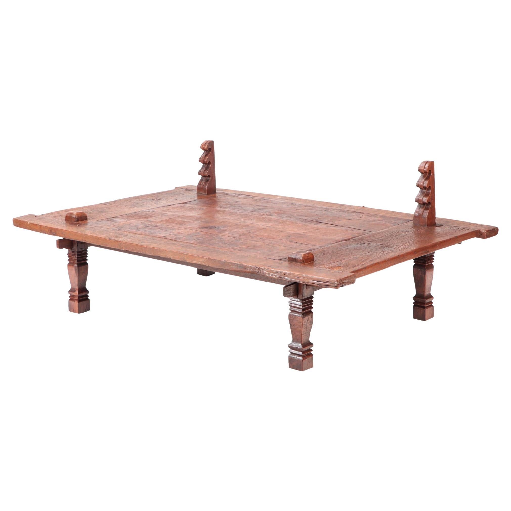 Early 19th Century Indonesian Coffee Table / Sewing Table Solid Teak For Sale