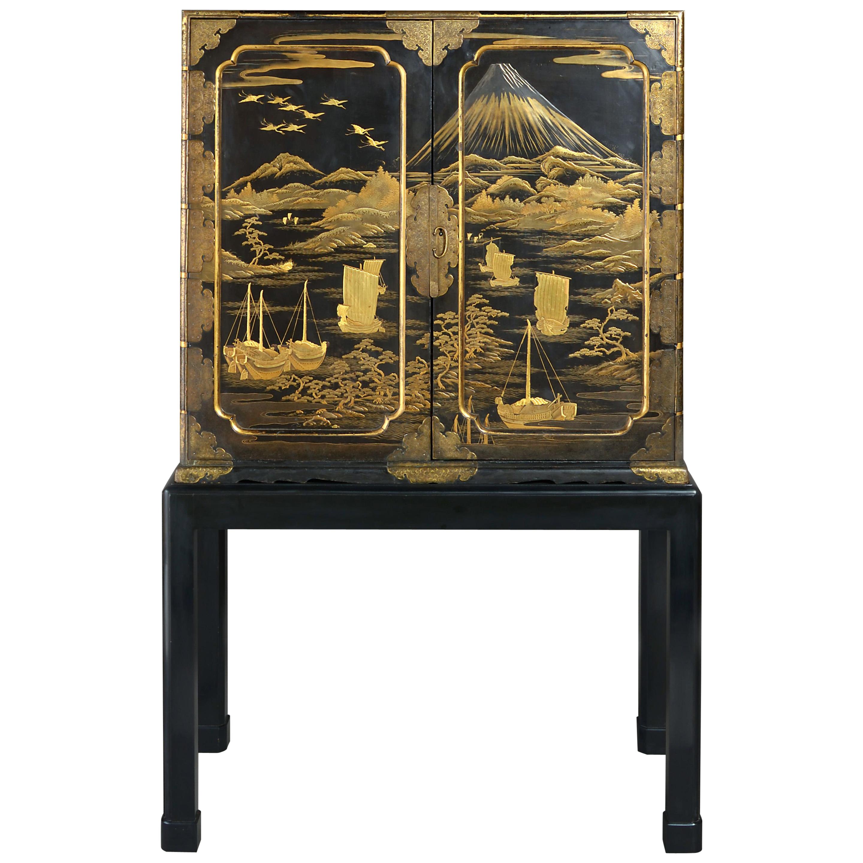 An Early 19th Century Lacquer Cabinet on Stand