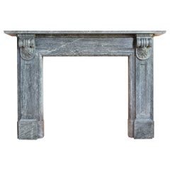 An Early 19th Century Neo-Grecian Bardiglio Marble Fireplace