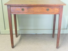 19th Century Georgian Oak Writing Table with One Drawer, Country Style