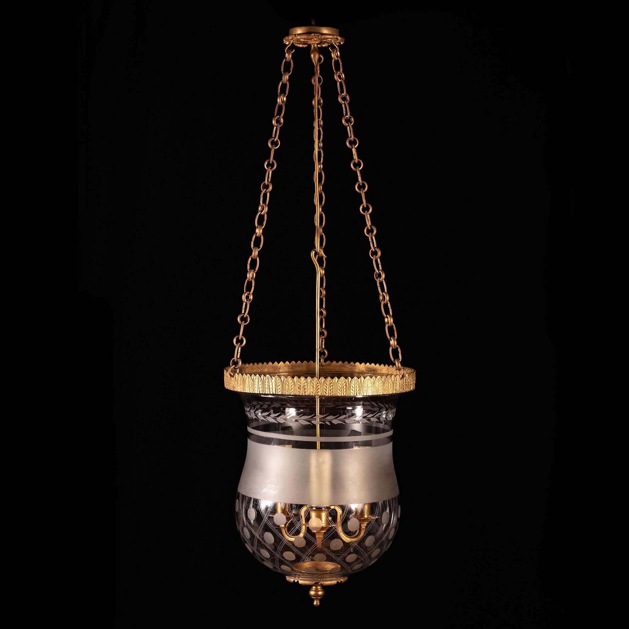 Early 19th Century Ormolu and Glass Hanging Lantern or Chandelier 1