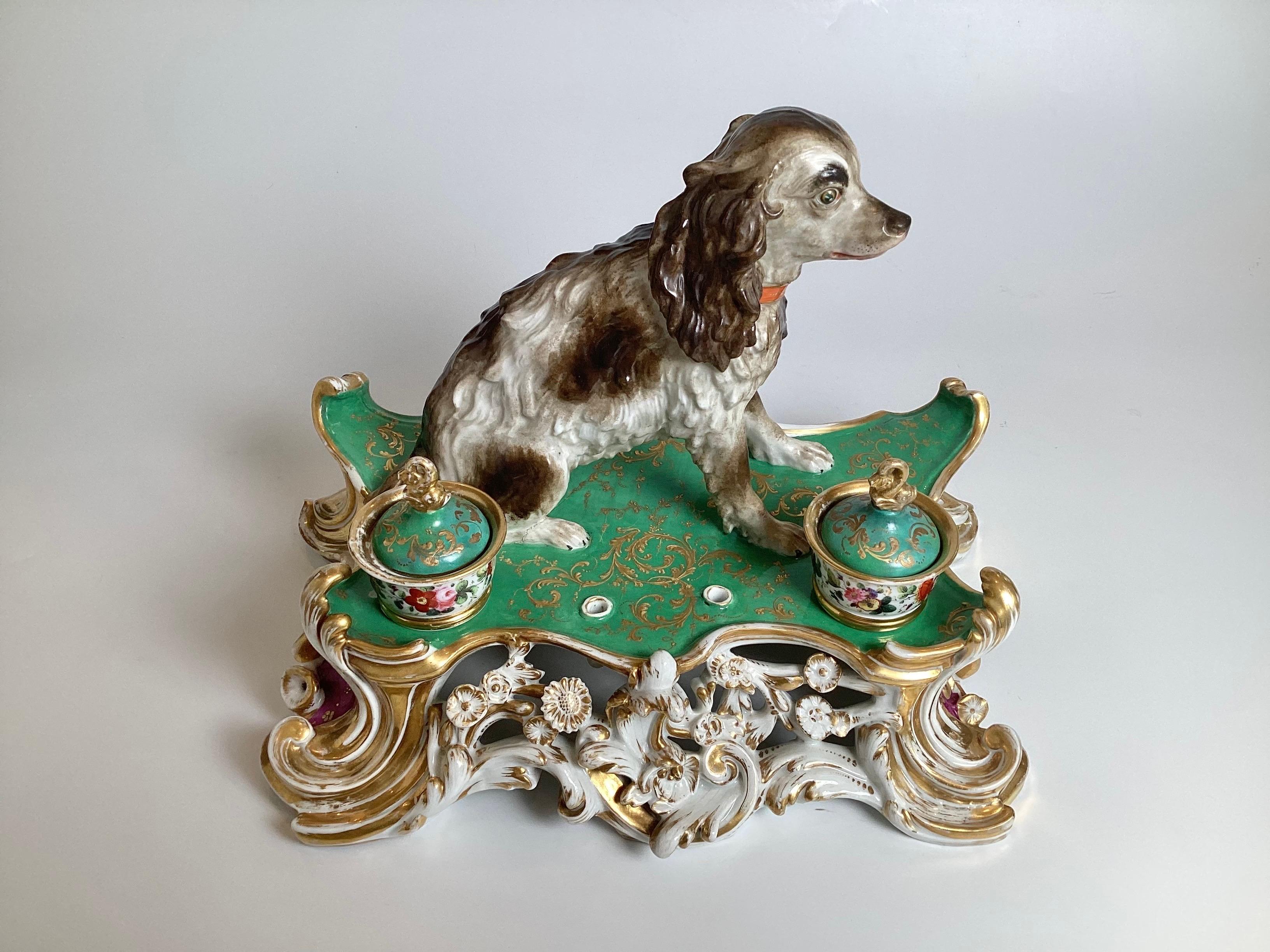 Rococo An Early 19th Century Paris Porcelain Inkstand For Sale