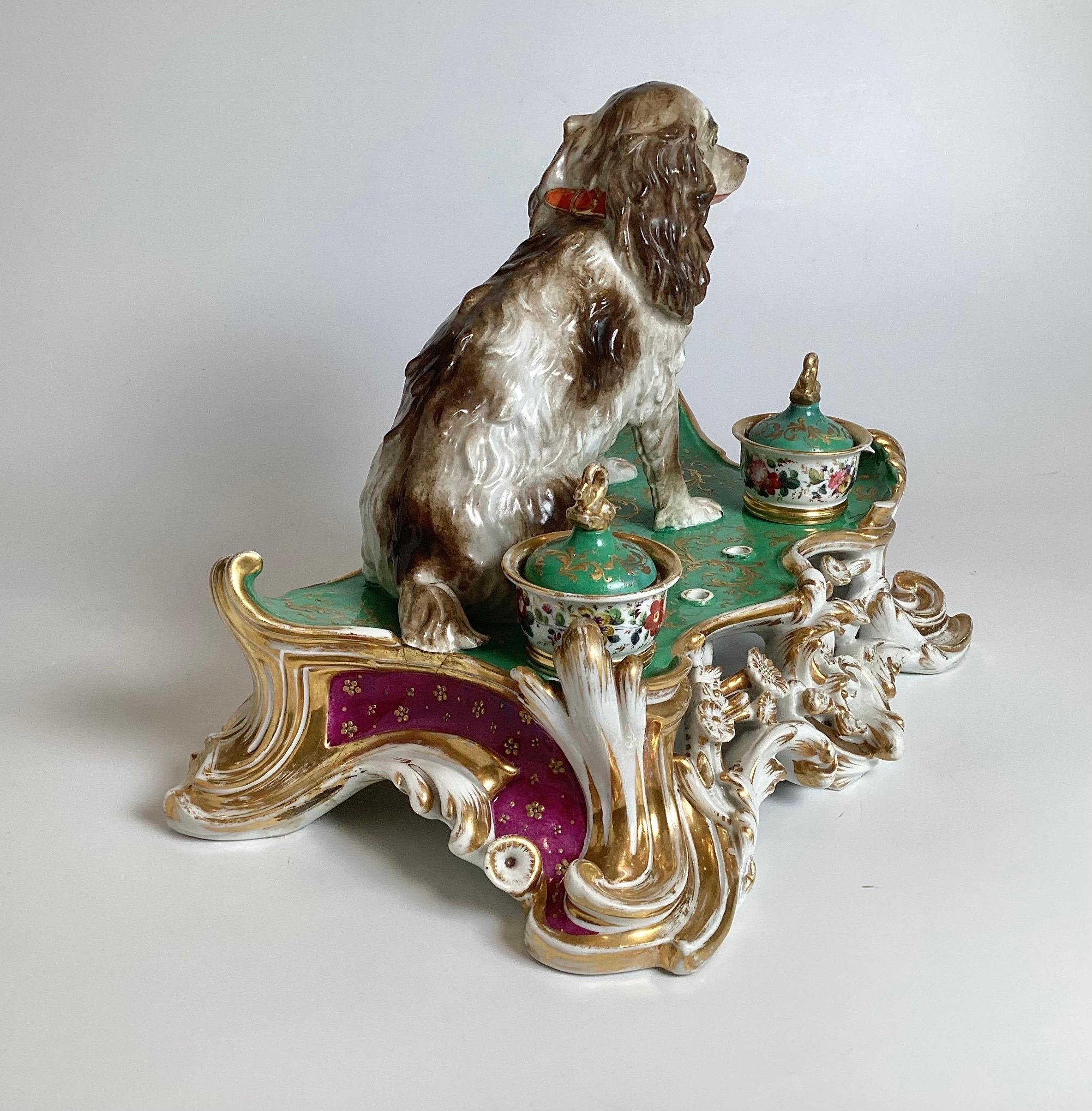 Hand-Painted An Early 19th Century Paris Porcelain Inkstand For Sale