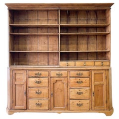 Used An Early 19th Century Pine Welsh Dresser or Cupboard with Chamfered Corners