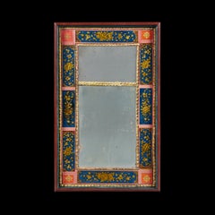 An Early 19th Century Rectangular Persian Mirror with Verre Eglomise Panels