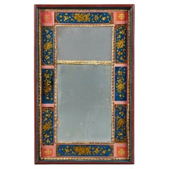 An Early 19th Century Rectangular Persian Mirror with Verre Eglomise Panels