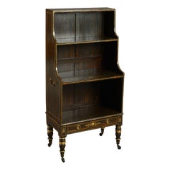 Early 19th Century Regency Period Faux Rosewood Waterfall Bookcase