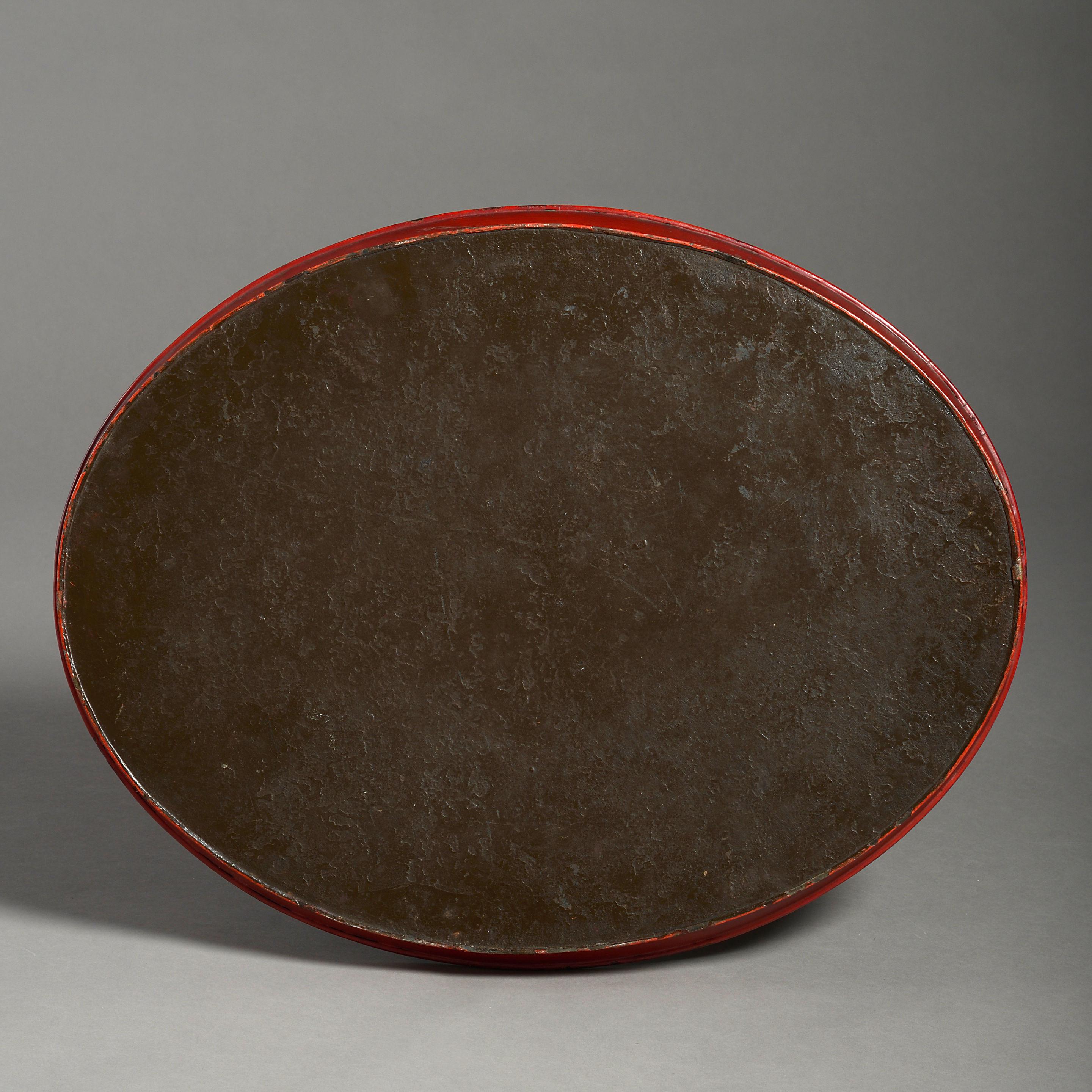 Early 19th Century Regency Period Red Tole Tray 1