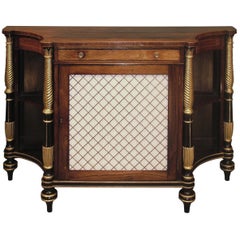 Early 19th Century Regency Rosewood, Giltwood and Black Painted Chiffonier