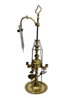 Early 19th Century Small Brass "lucerne" Oil Lamp