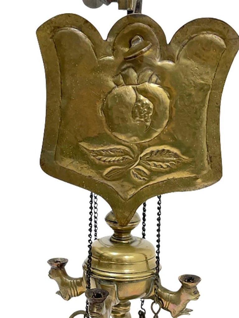 Early 19th Century Small Brass lucerne Oil Lamp For Sale at 1stDibs
