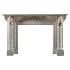 An Early 19th Century Statuary Marble Irish Chimneypiece, by the Darley Brothers