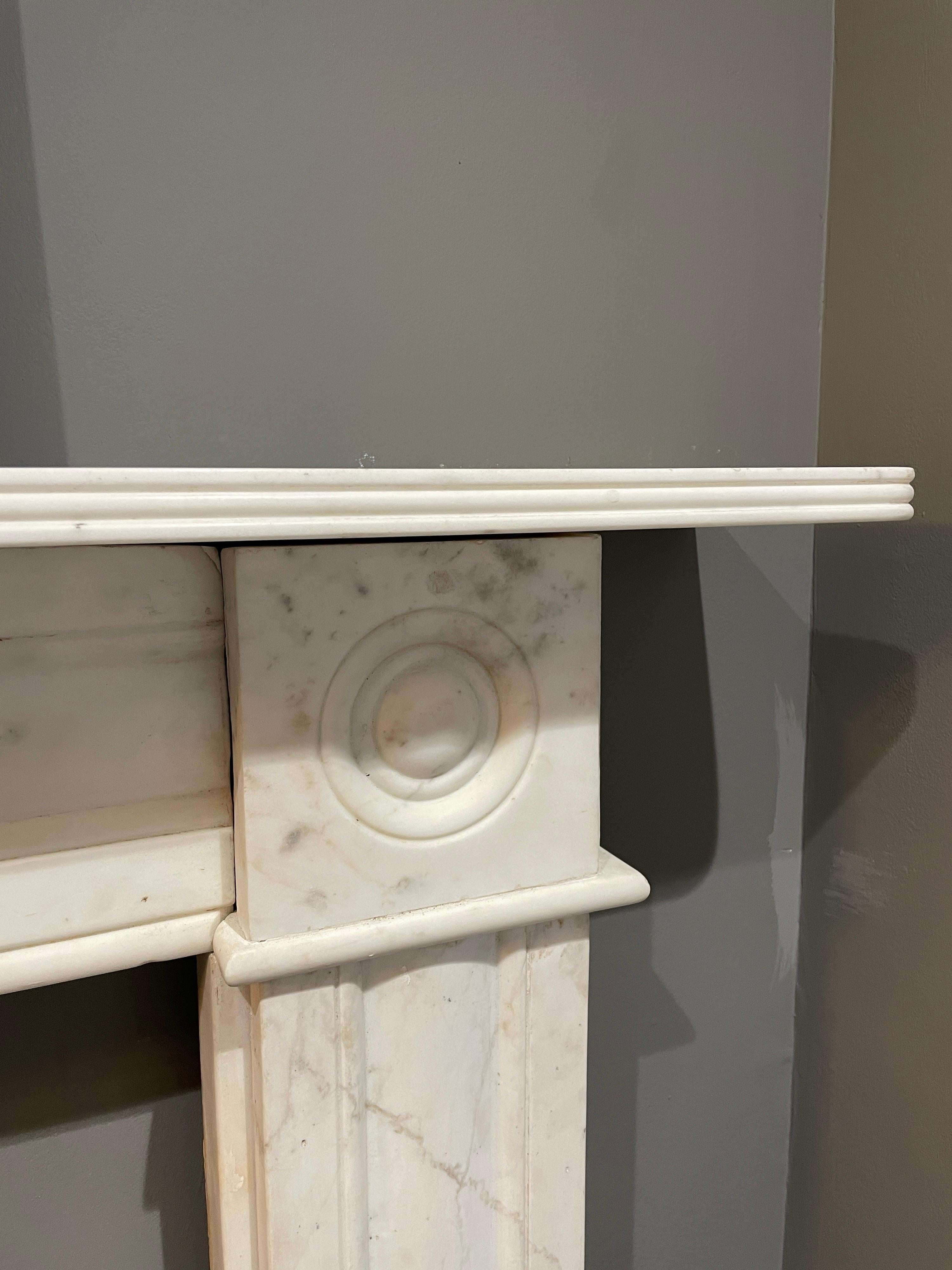 Regency Early 19th Century Statuary White Marble Fireplace Mantel