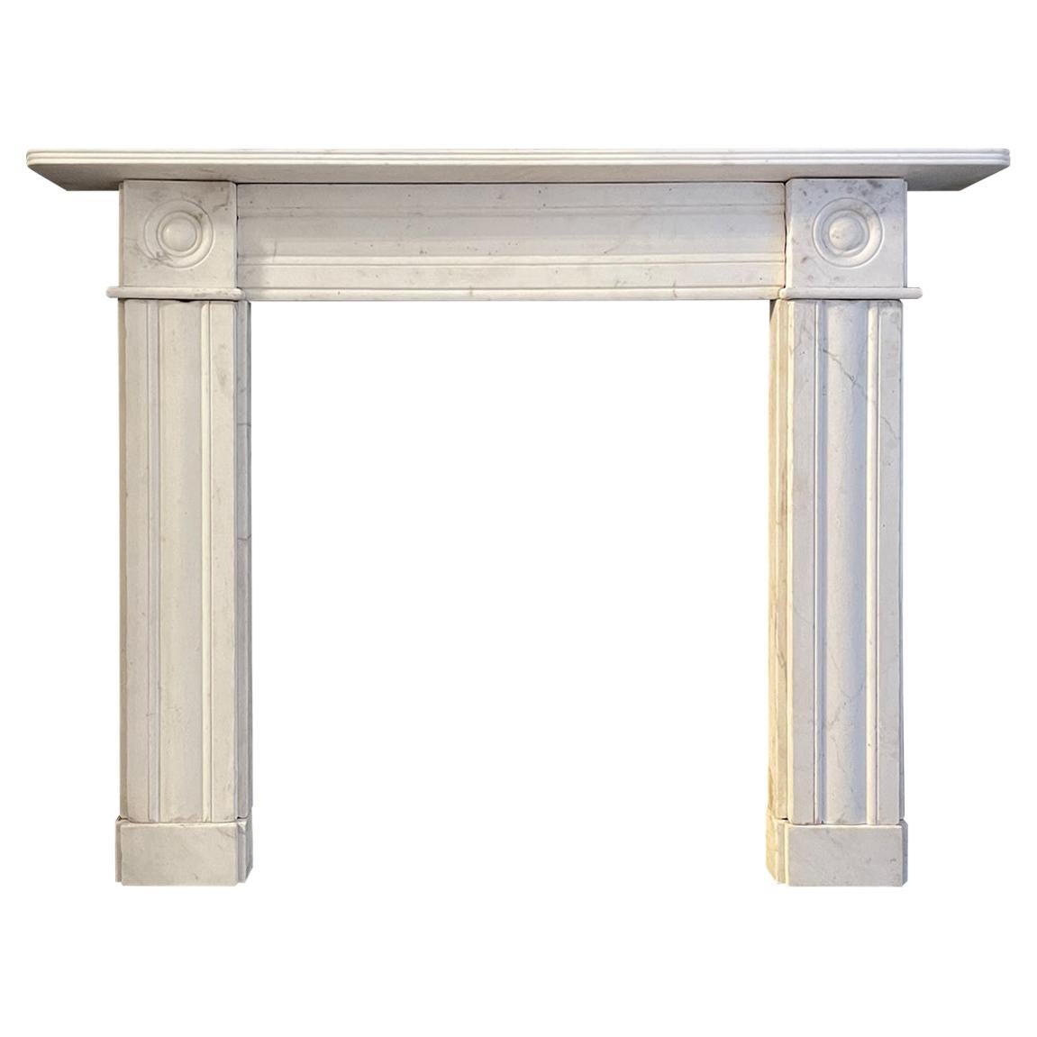 Early 19th Century Statuary White Marble Fireplace Mantel