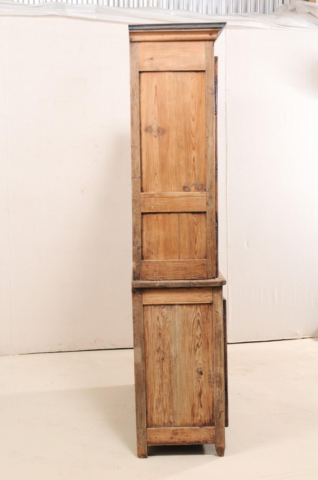 Early 19th Century Tall French Storage Cabinet w/ Molded Cornice & Paneled Doors 6
