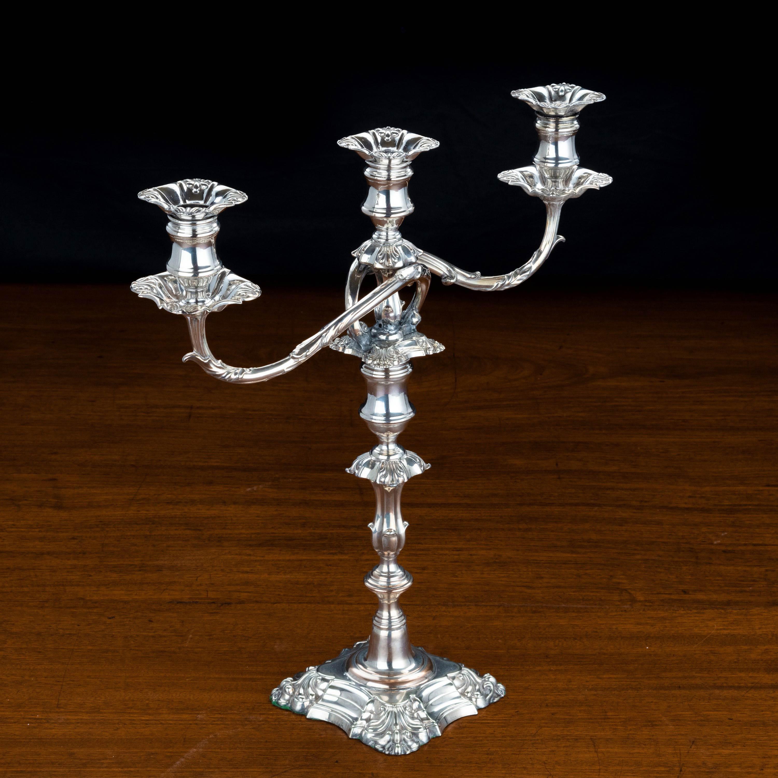 Early 19th Century Three-Armed Candelabra In Good Condition In Peterborough, Northamptonshire