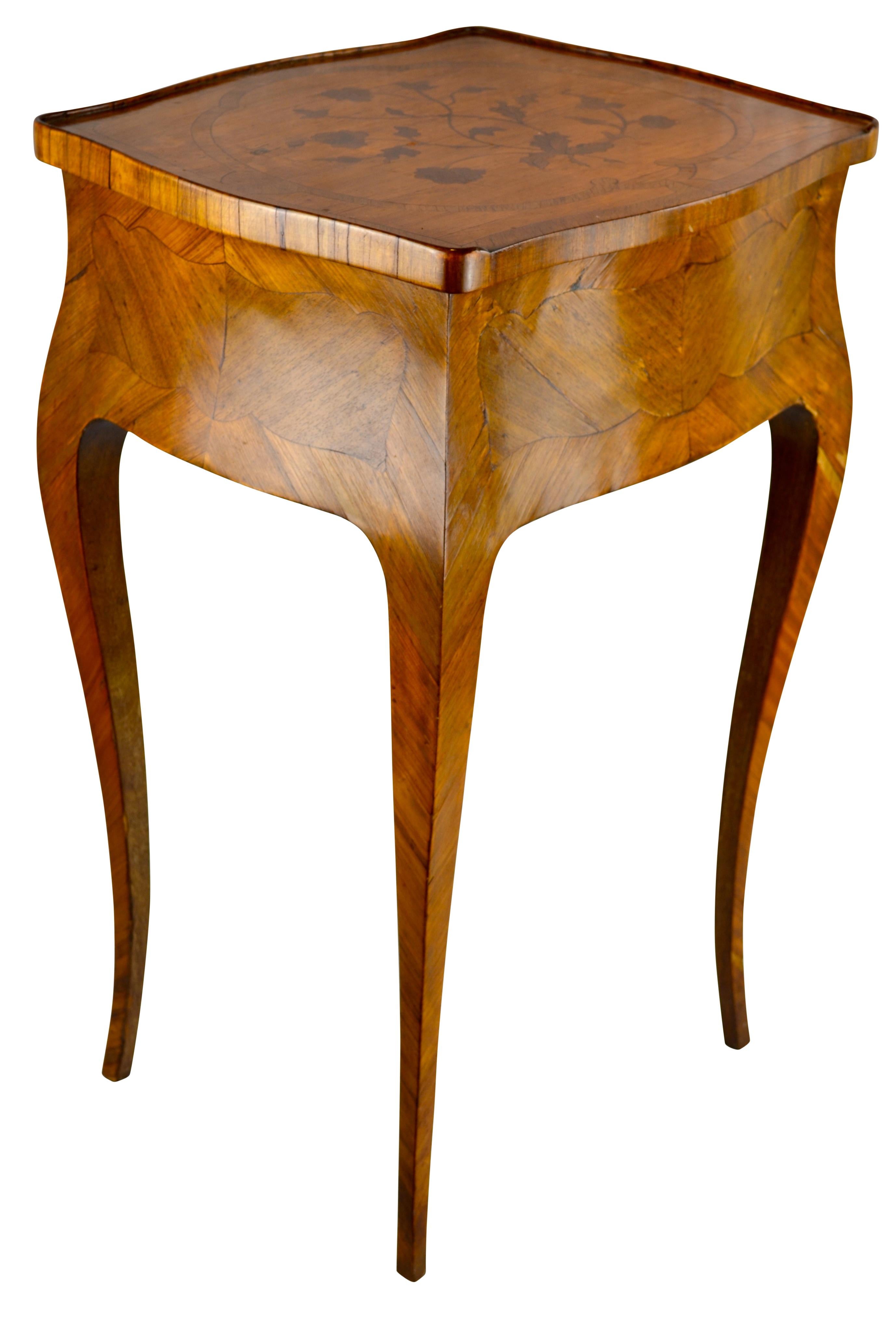 Hand-Crafted French Louis XVI Style Marquetry Table For Sale