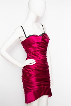 An Early 2000s Dolce & Gabbana Pink Satin Cocktail Dress S