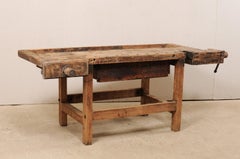 Early 20th Century Wooden Work Bench- Would Make Unique Extra Kitchen Work Space