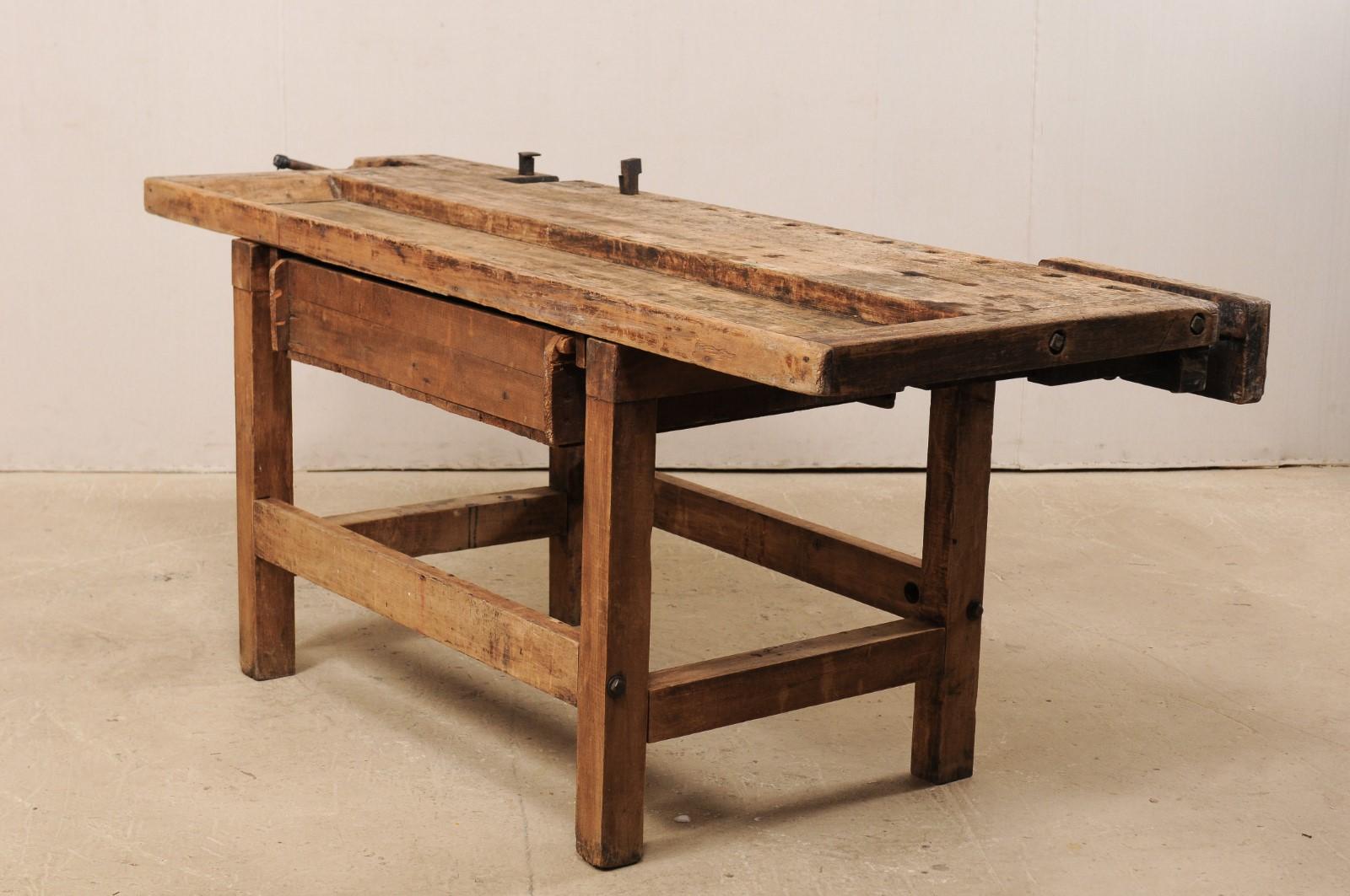 Early 20th Century Wooden Work Bench- Would Make Unique Extra Kitchen Work Space 2