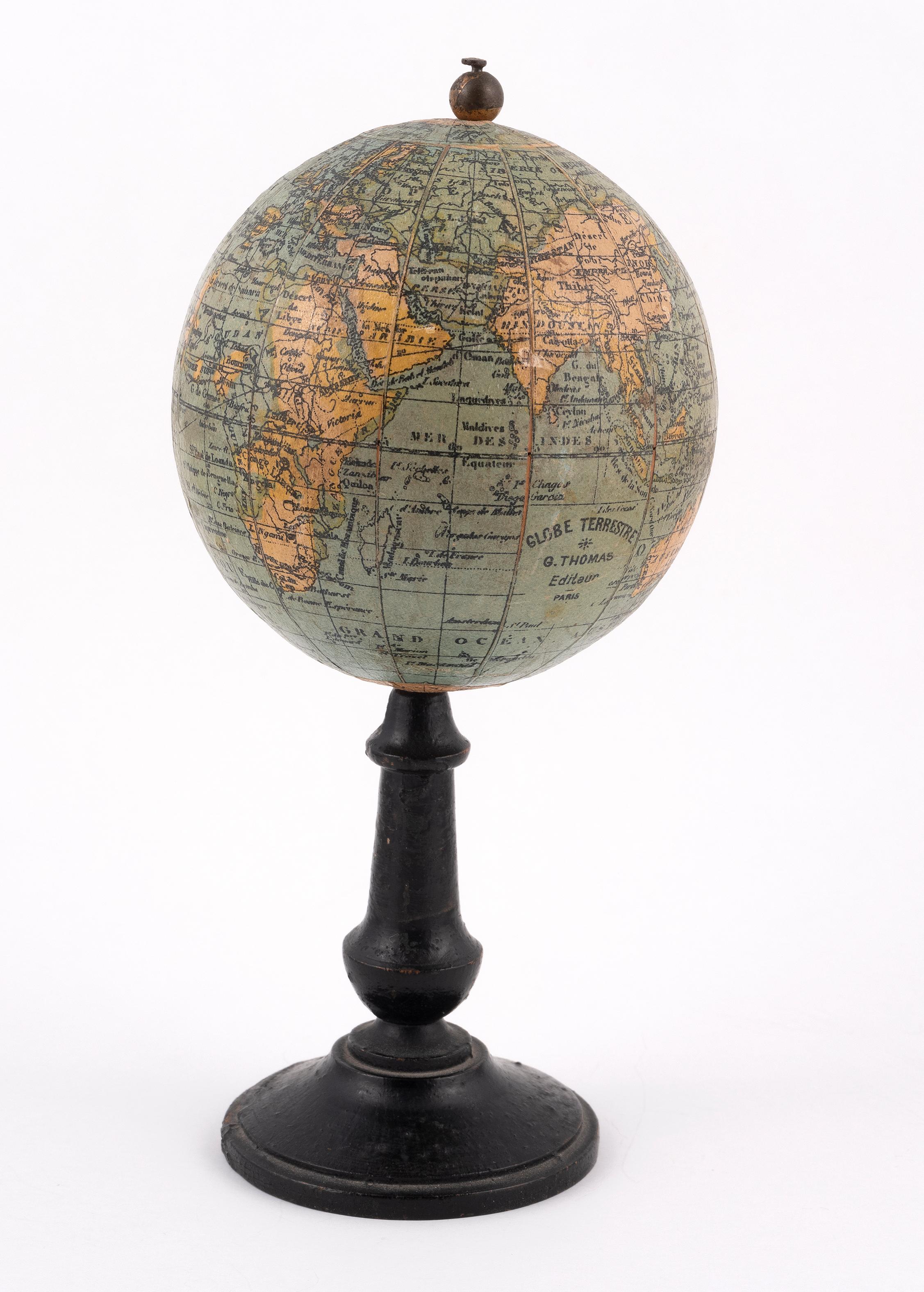 Napoleon III An Early 20th-Century 3-inch Diameter French Terrestrial Desk Globe
