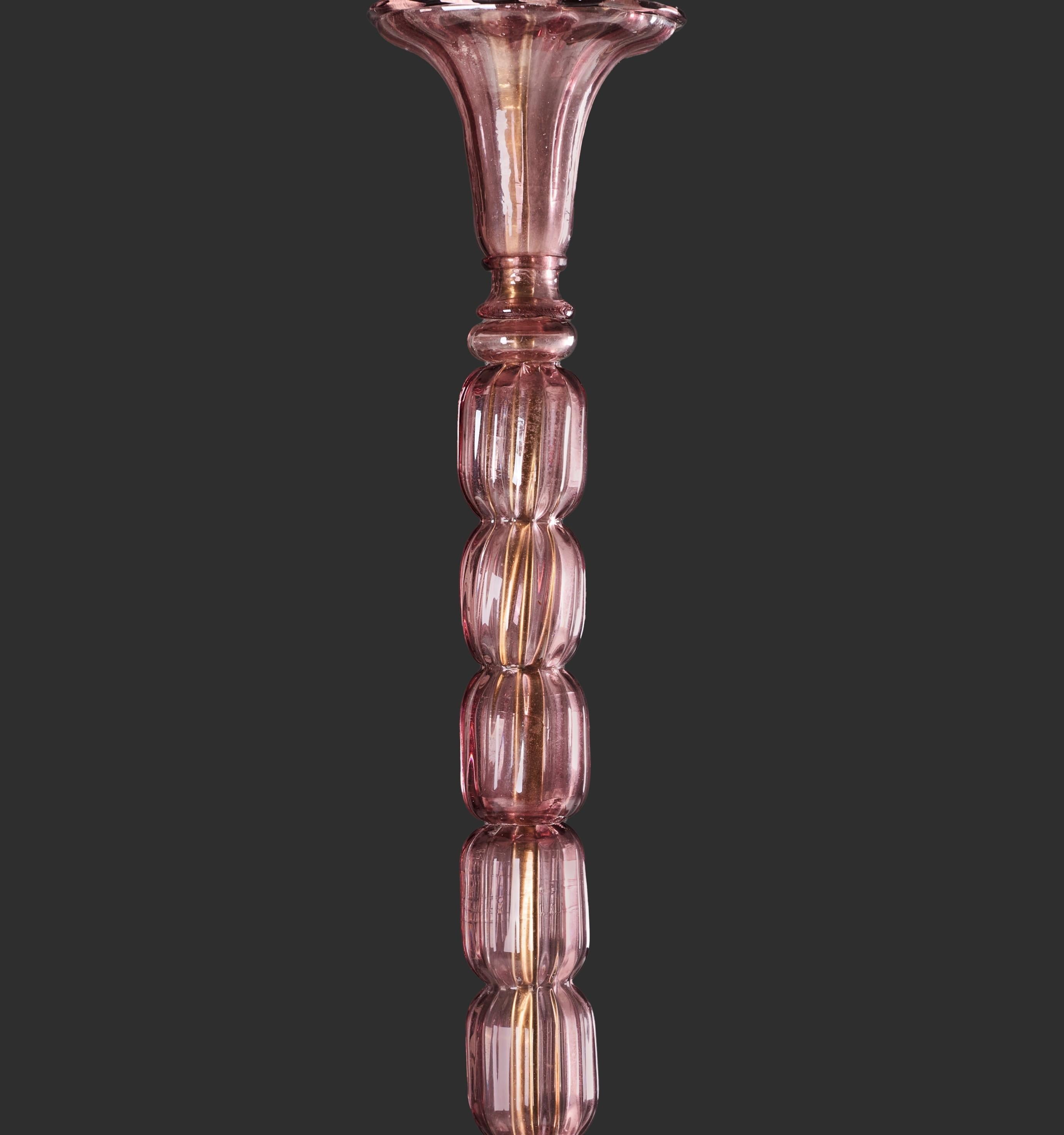 20ième siècle Lanterne suspendue en verre Murano améthyste du début du 20e siècle par Venini. en vente