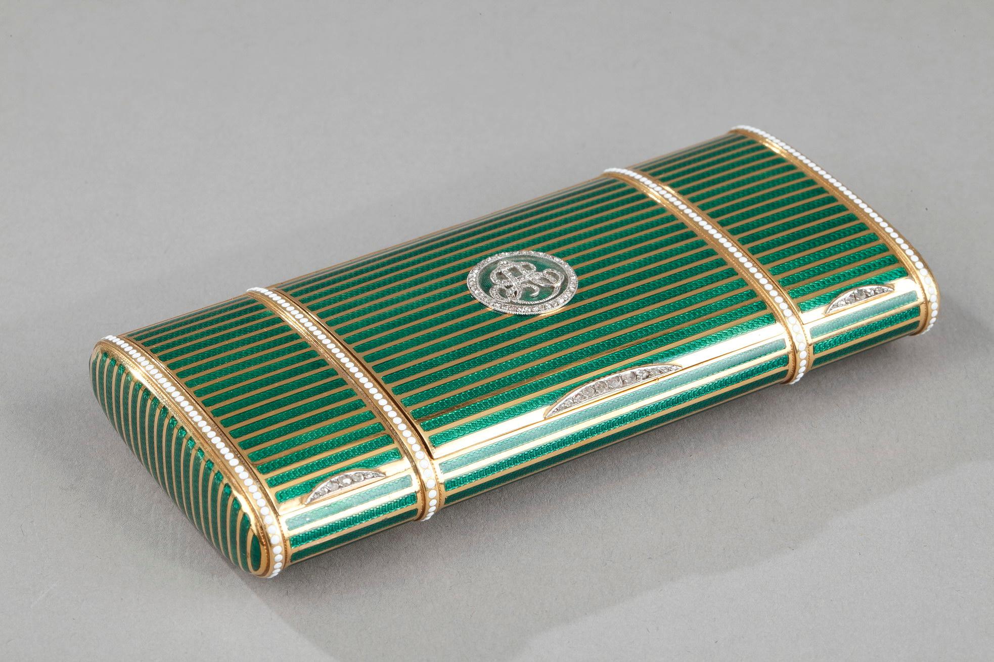 Art Deco Early 20th Century Bi-Colour Gold and Enamel Case