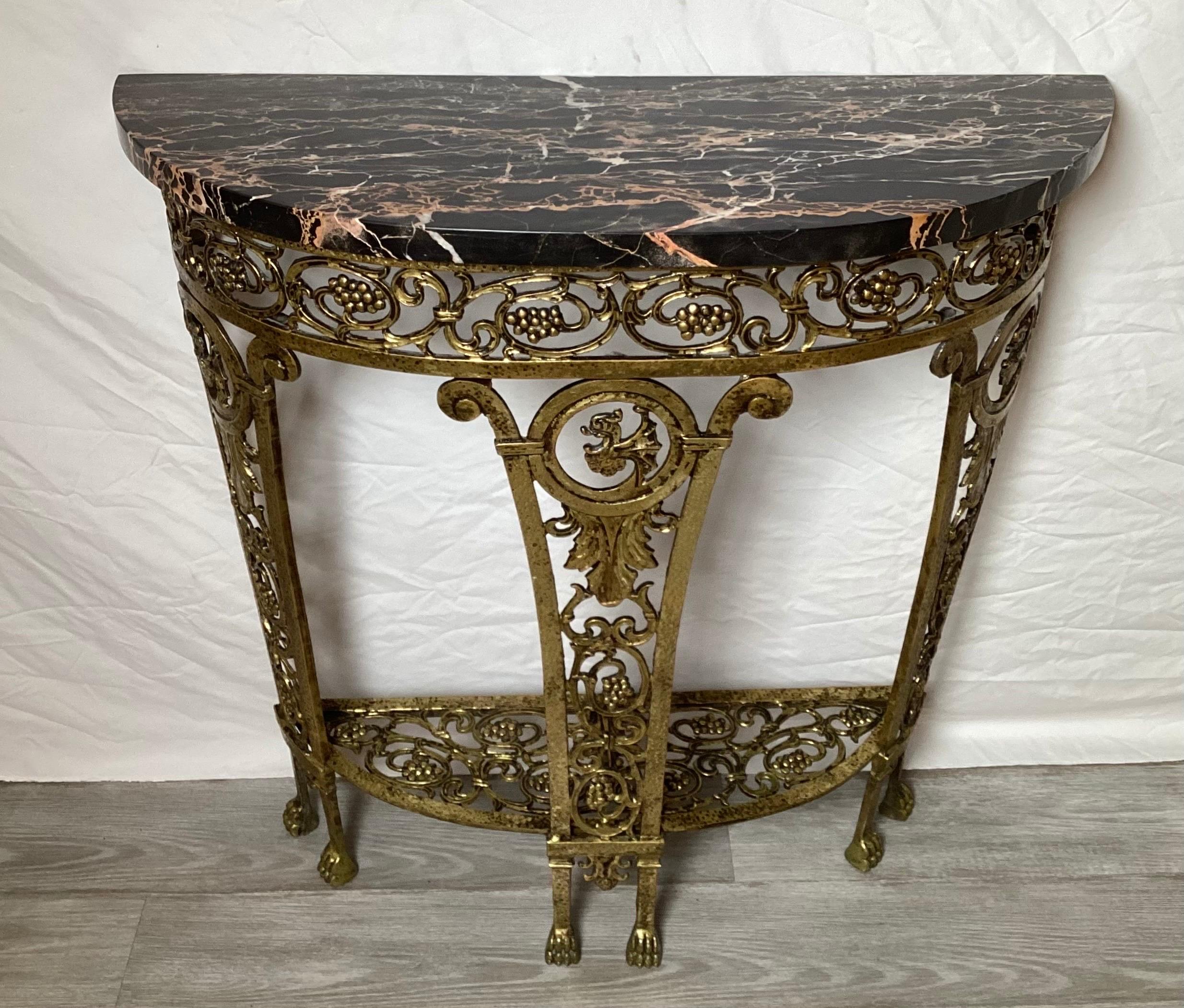 Early 20th Century Bronze Console and Mirror Attributed to Oscar Bach For Sale 2
