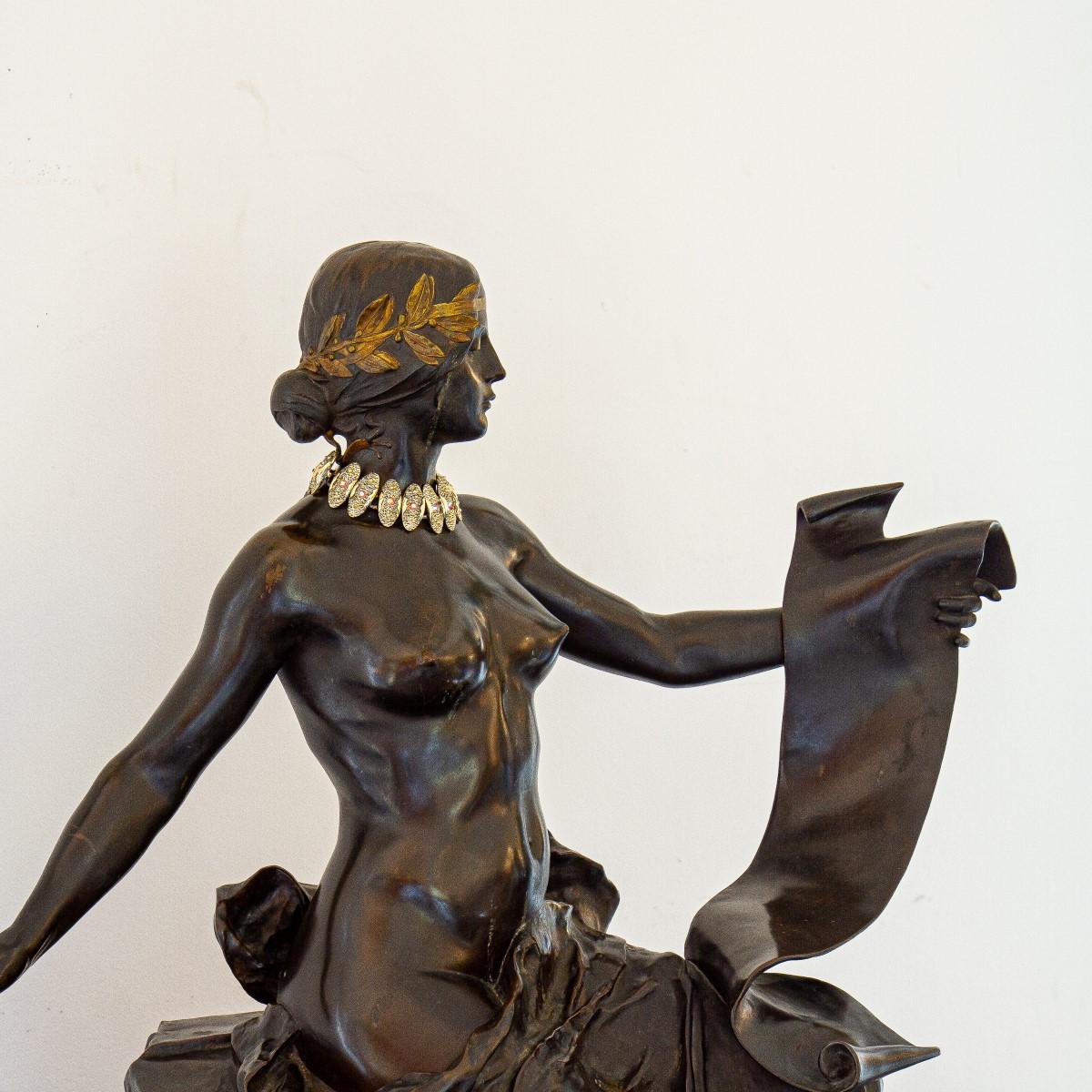 Early 20th Century Bronze of an Allegorical Figure by Georges Bareau 5