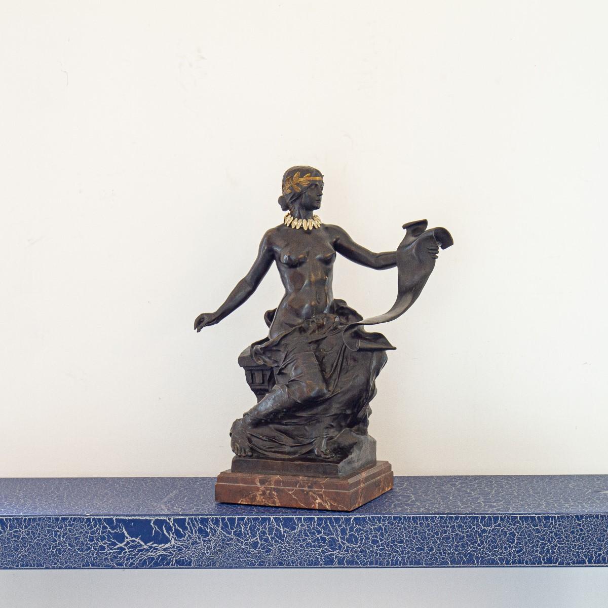 French Early 20th Century Bronze of an Allegorical Figure by Georges Bareau