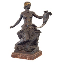 Bronze du début du XXe siècle représentant une figure allégorique de Georges Bareau