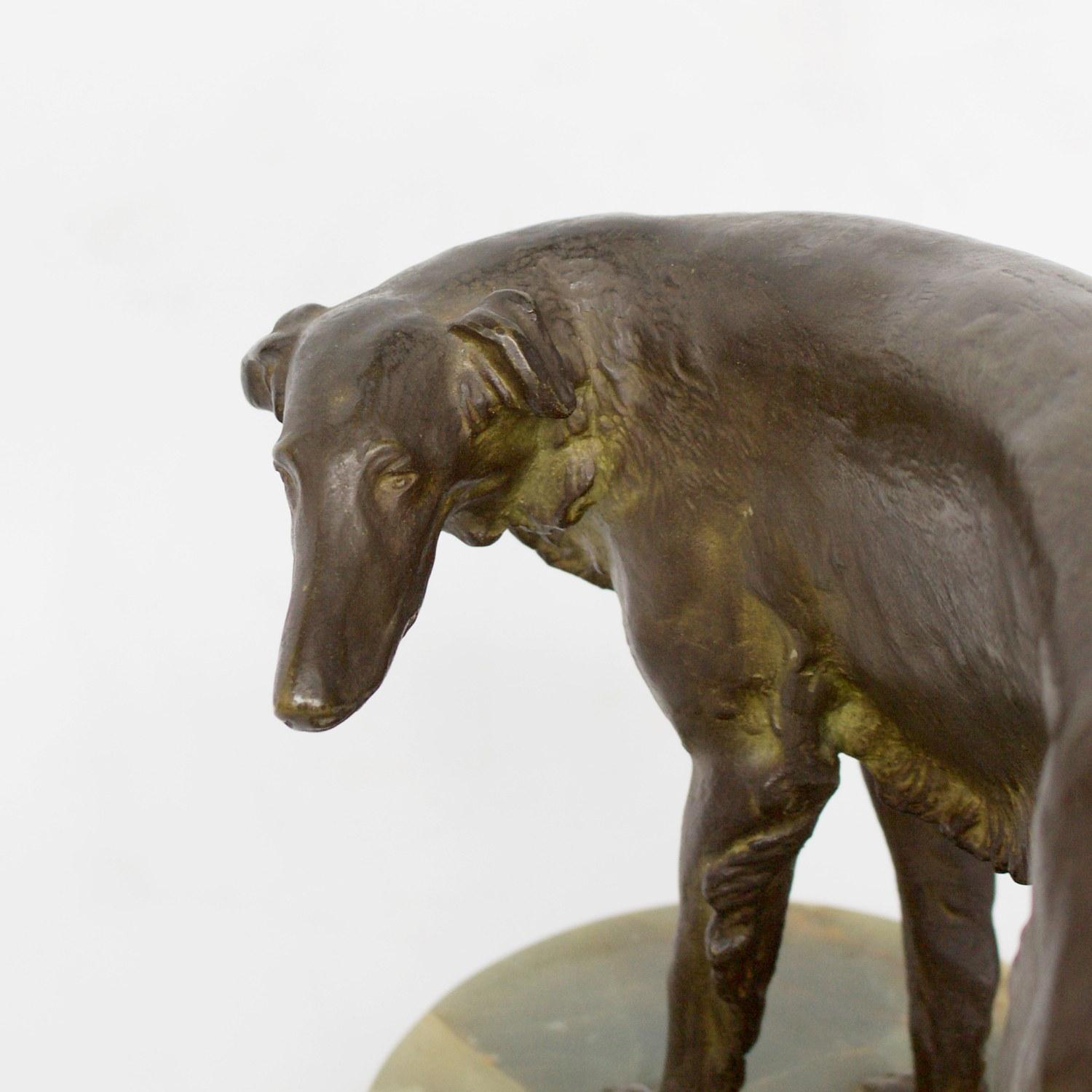Early 20th Century Bronze Sculpture of a Borzoi Dog by Wilhelm Bormann 3