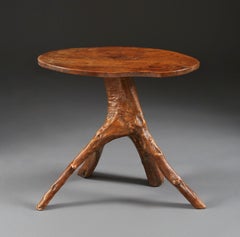 Early 20th Century Burr Elm Root Table or Stool