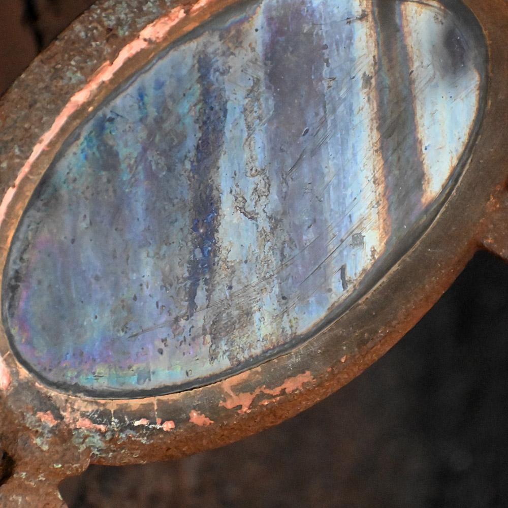 Victorien Enseigne d'opticien en métal moulé et en verre du début du 20e siècle. en vente
