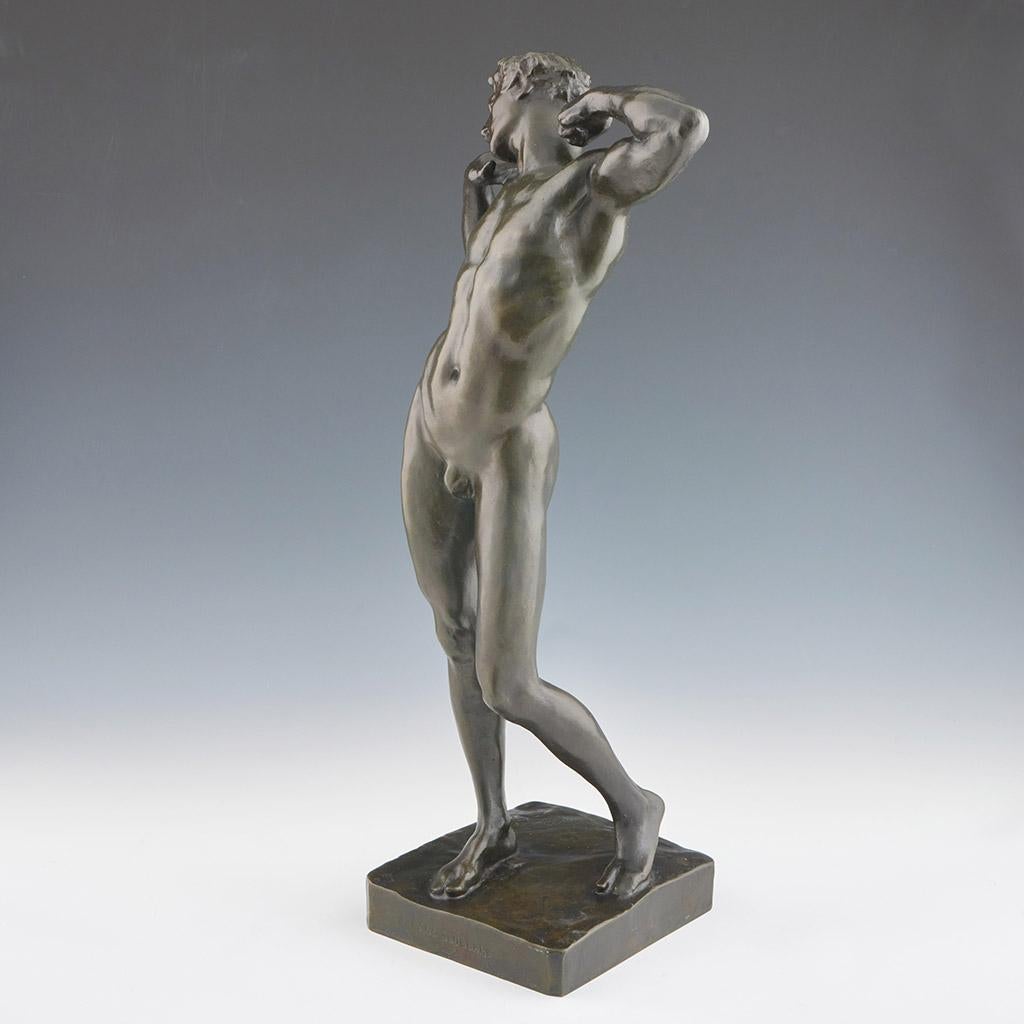 Bronze Early 20th Century Cast of 'the Sluggard' by Frederic Lord Leighton 1830-1896